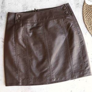 Free People Mini Faux Leather Skirt
